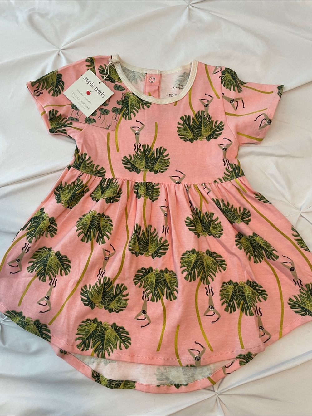 $45 NWT Apple Park limited artist collection Palm and monkeys Dress 18-24 months